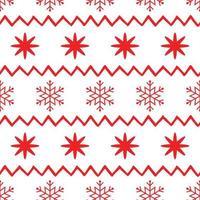 Vector scandinavian seamless pattern with red snowflakes, shevron on white. New Year background for wallpaper, fabric, textile, packaging, gift, template, banner, print. Winter vector illustration