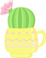 Cactus in pot, illustration, vector on white background