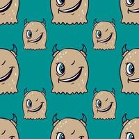 Monster pattern, illustration, vector on white background