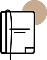 Diary with marker, illustration, vector, on a white background. vector