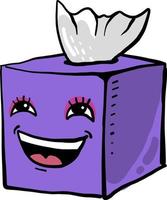Purple tissue box, illustration, vector on white background