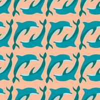Dolphin pattern , illustration, vector on white background