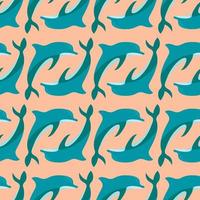 Dolphin pattern , illustration, vector on white background