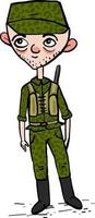 Soldier on duty, illustration, vector on white background
