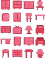 Pink furniture, illustration, vector on a white background.