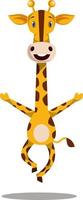 Cartoon giraffe jumping vector