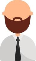 Bald man with beard, illustration, vector on white background.