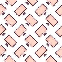 Pink monitor ,seamless pattern on white background. vector