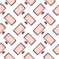 Pink monitor ,seamless pattern on white background. vector