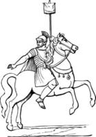 Roman Cavalryman vintage illustration. vector