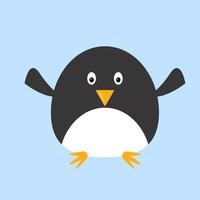 Cute penguin, illustration, vector on white background.