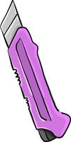 Pink stationery knife, illustration, vector on white background