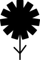 flor negra abstracta, ilustración, vector sobre fondo blanco.