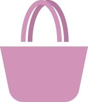 Pink beach bag, illustration, vector on white background.