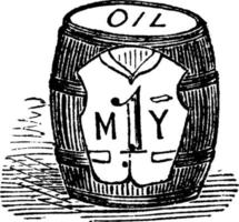 Barrel, vintage illustration. vector