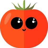 Cute tomato with eyes, illustration, vector on white background