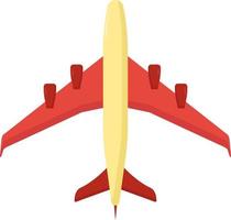 Flying yellow airplane, illustration, vector on white background.