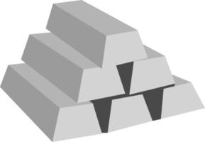 Silver bars, illustration, vector on white background.