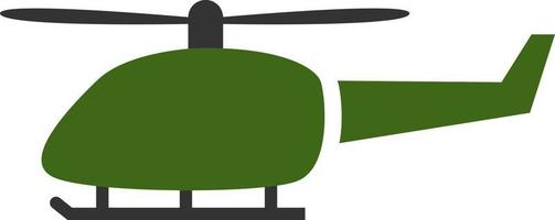 Green army helicopter, illustration, vector on white background.