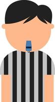 Football referee, illustration, vector on white background.