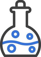 Chemical formula in bottle, illustration, vector on a white background.