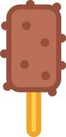 Ice cream on stick with chocolate chip, illustration, vector on a white background.