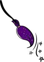 Purple witch broom, illustration, vector on white background