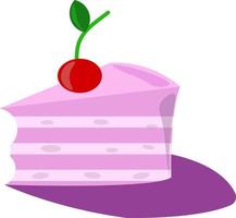 Pink cake, illustration, vector on white background.