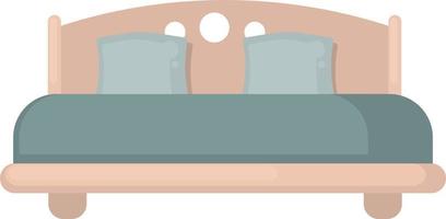 Big bed, illustration, vector on white background.