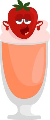Cold cocktail, illustration, vector on white background