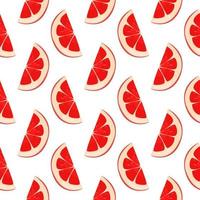 Red grapefruit ,seamless pattern on white background. vector