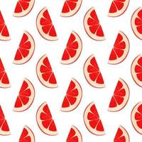 Red grapefruit ,seamless pattern on white background. vector