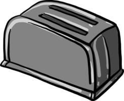 Grey toaster, illustration, vector on white background