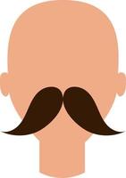 Man with long mustaches, illustration, vector, on a white background. vector