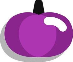 Calabaza de Halloween púrpura, ilustración, vector sobre un fondo blanco.