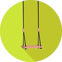 Wooden swing, illustration, vector on white background