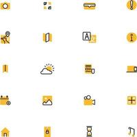 Mobile icon set, illustration, vector on a white background.