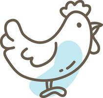 Farm chicken, illustration, vector on a white background.