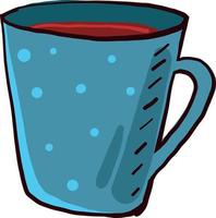 té en taza azul , ilustración, vector sobre fondo blanco
