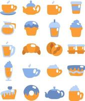 Coffee shop items, illustration, vector on a white background.