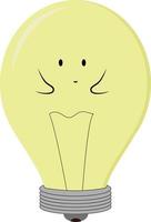 Yellow lighting bulb, illustration, vector on white background.