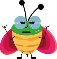 Angry bug, illustration, vector on a white background.