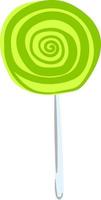 Green lollipop, illustration, vector on white background.