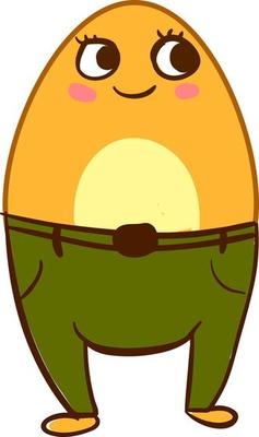Happy yellow egg, illustration, vector on white background.