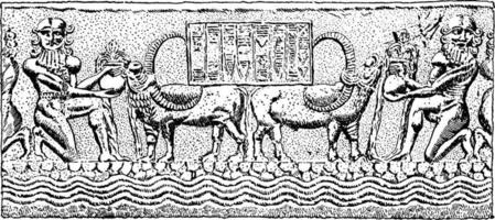Seal of Sargon I, vintage illustration. vector