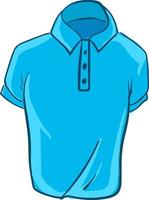 Blue t-shirt, illustration, vector on white background.