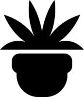 Black indoor plant, illustration, vector on a white background