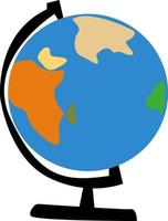 World globe, illustration, vector on white background.