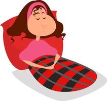 Red plaid blanket, illustration, vector on a white background.