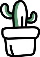 Decorative cactus in a pot, illustration, vector on white background.
